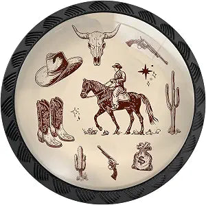 12 Pack Western Cowboy Cabinet Knobs for Kitchen Bathroom