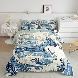 Feelyou Ocean Wave Bedding Set Twin Size for Teens Adult