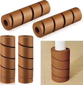 ReliThick 4 Pcs Bed Frame Toe Protectors 6" Bed Leg Covers,Coffee