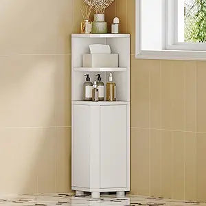 Hzuaneri Corner Cabinet, Small Bathroom Corner Cabinet with Doors