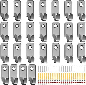 Sosation 25 Pcs Heavy Duty J Hooks for Hanging Wall Mount Mini Hanger Hook