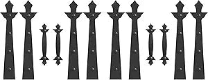 2 car Magnetic Garage Door Decorative Hardware, No Drill Removable Metal Garage Door Hardware Accents, Decorative Magnetic Hinges & Handles for Garage Doors (Black, 12Pack)