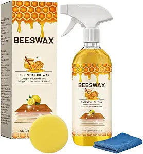 Beeswax Wood Polish Spray, 355ML Beeswaxs Floor Spray Furniture Polish and Cleaner, Beeswax Essential Oil Wax, for Living Rooms,Kitchens,Wood Furniture Floors