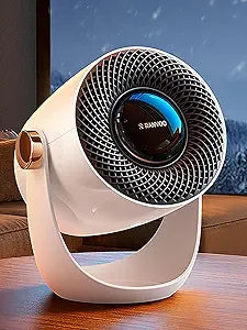 RANVOO Graphene Space Heater, Small Portable Electric Heater for Indoor Use with Hot Airflow, 10X Safe & Smart Protection, 120┬░ Tilt Adjustment to Surround Heat for Office Bedroom, White