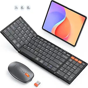 MEETION Foldable Wireless Keyboard and Mouse Combo, Rechargeable