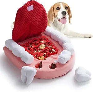 Nocciola Interactive Teeth Dog Toys  Enrichment Puzzle Funny Dog Toy for Small to Large Dogs, Hide and Seek Dog Toys to Keep Dogs Busy (White Teeth)