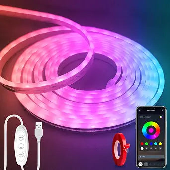 5V Neon Rope Lights10ft RGB LED Strip Lights with App Control