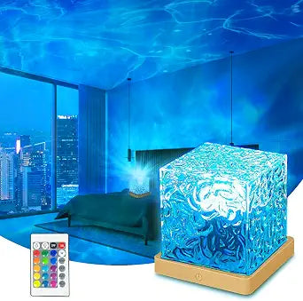 Ocean Wave Projector Light with Remote, 16 Color Ambient Lighting for Room