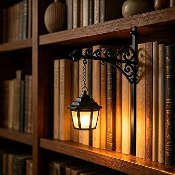 Library Lantern Mini Bookshelf Lamp,Hanging LED Book Shelf Lights(D)