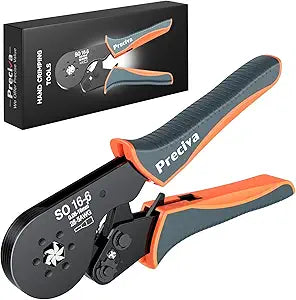 Hexagonal Ferrule Crimper, Preciva Hexagonal Jaw Wire Crimping Pliers AWG 28-5 Self-Adjustable Ratchat Wire Crimping Tools for Wire Terminals Cables End-sleeves