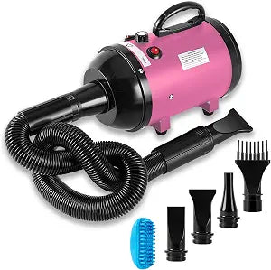 NESTROAD Dog Dryer for Pet Grooming,High Velocity 4.3HP/3200W Dog Blower Force Dryer with Stepless Adjustable Speed,Professional Pet Hair Drying with 4 Different Nozzles for Dogs Pets,Pink
