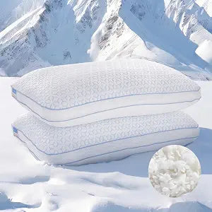Sweetnight Cooling Pillows Queen Size Set of 2, CertiPUR-US Shredded Memory Foam Pillows for Hot Sleepers, Queen Size Pillows Firm and Soft Adjustable, with Washable and Removable Cover, 19"X29"