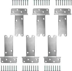 8 Door Hinges,300 Lbs Capacity Heavy Duty Gate Hinges6 Pack T Gate Hinges, Wrought Hardware for Wooden Fences, Barn Door, Screws Included (8 - 6 Pack) -Patent Pending