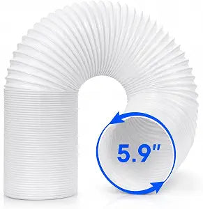 Portable AC Exhaust Hose Replacement, 5.9 Diameter x 79 Length, Counterclockwise Thread, Flexible AC Vent Hose for Portable Air Conditioners, Compatible with Delonghi, LG & Black+Decker