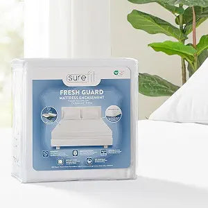 Surefit Freshguard Essential Full Size Zipped Mattress Encasement, 100% Waterproof Top, Breathable & Quiet, Odor-Resistant Mattress Encasement, Fits 6"-11" Mattresses, Washable