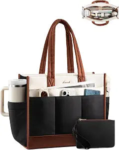 LOVEVOOK Work Tote Bag for Women, 15.6 Inch Laptop Bag with 40oz Cup Holder