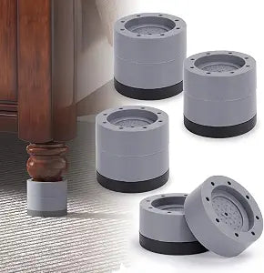 Round Bed Risers, Heavy Duty Furniture Risers 1 inch, 2 inch, Adjustable Furniture Lifters for Bed Frame, Table, Sofa, Couch Chair, Support Up to 1,300 LBS, 4 Pack