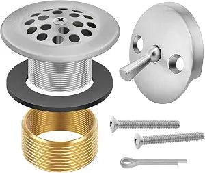 Brushed Nickel Bathtub Drain Tub Trim Set with Trip Lever Overflow Plate
