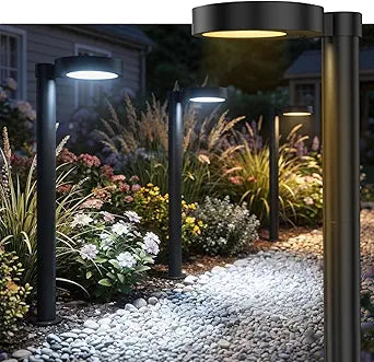 Solar Pathway Lights Outdoor, 4 Pack Solar Walkway Lights with Brightness Adjustable, 2 Color Modes Waterproof Outdoor Solar Light for Garden Yard Driveway Landscape Patio Lawn