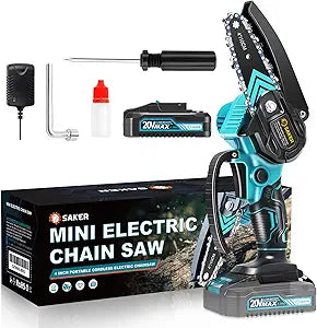 Saker Mini Chainsaw,Portable Electric Chainsaws Cordless,Handheld Chain Saw Pruning Shears Chain Saws for Tree Branches,Courtyard,Household and Garden,Father Day Gift for Men Dad Husband Women