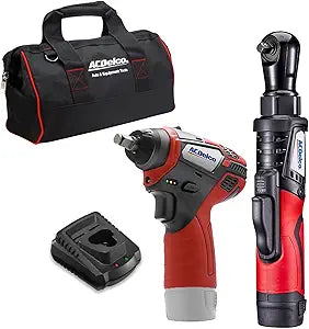 ACDelco ARW12103-K1 G12 Series 12V Cordless Li-ion 3/8 Brushless Ratchet Wrench & Impact Wrench Combo Tool