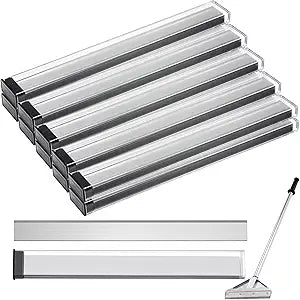 Hicarer 100 Pcs 8" Floor Scrapers Blade Replacements, Angled Demolition Scraper Blades Replacement Carbon Steel for Efficient Flooring Removal Razors Compatible with Razor Blade Scraper