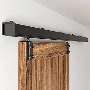 6FT Box Rail Sliding Barn Door Hardware,Wall Mount Track Kit,Heavy Duty,Easy to Install(No Door)