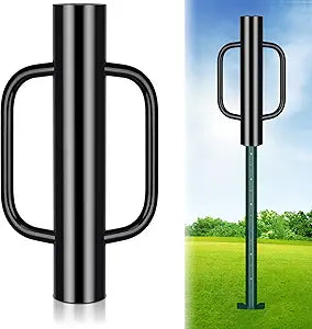 Gtongoko 18LB T Post Driver with Handles Heavy Duty Fence Post Driver Post Pounder for T-PostsU ChannelMetal Post and Sign Post Pole Driver Tool,17 Inch Black