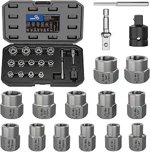 STREBITO Bolt Extractor Kit, 16PCS Cr-Mo Steel Bolt Extractor Scoket Set