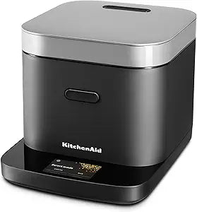 KitchenAid Compact 8 Cup Grain and Rice Cooker with Automatic Sensing and Integrated Scale, KGC2154, Black Matte