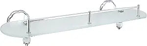 20" Frosted Glass Shelf with Pre-Installed Rail - White Porcelain & Polished Chrome - Flora Series - 5 Year Warrantee