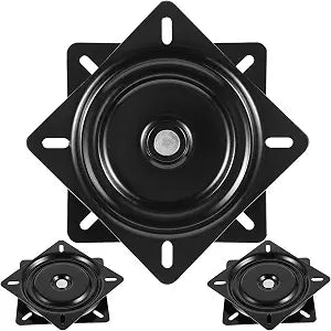 3 PCS 6-1/4 Inch Bar Stool Swivel Plate, Heavy Duty Seat Swivel Base Mount Plate for Stool and Chair, Black