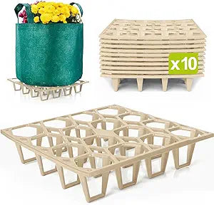 Pot Holder Plant Stand, Plant Riser, Modular Pot Spacer for Indoor and Outdoor Planters & Containers  UV-Resistant Drainage Tray for Airflow, Root Health & Cleaner Surfaces - 19.7x7.5x2.4 inches (Standard White, 10 Pack)
