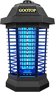 GOOTOP Bug Zapper Outdoor, Mosquito Zapper, Electric Fly Zapper 3 Prong Plug in, Mosquito Killer, Fly Traps, Flying Insects Zapper Indoor Outdoor, 4200V, ABS Plastic Outer (Black)