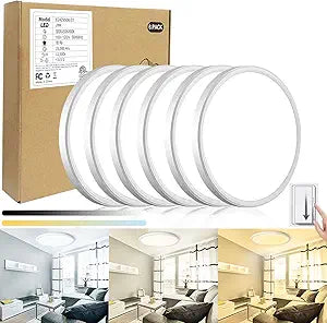 12 Inch ETL Flush Mount Ceiling Light, Dimmable Brightness, 28W 3200LM Super Bright and Slim IC Ceiling Light Fixture, 3000K/4500K/6000K 3 Colors Available Led Ceiling Light, No Delay