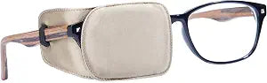 Astropic Silk Eye Patch for Adults Kids Glasses to Cover Either Eye (Medium, Khaki)