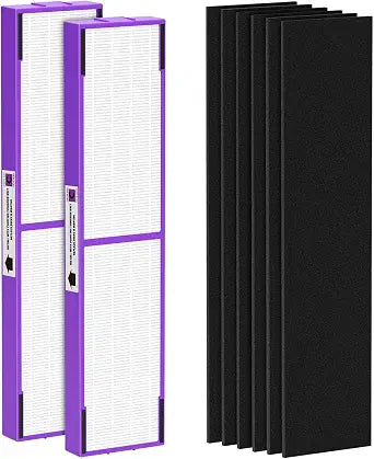 FLT5250PT True HEPA Replacement Filter C Pet, Compatible with Germ-Guardian AC5250PT, AC5000E, AC5300B, AC5350W, AC5350B, CDAP5500 Air Purifiers, 2 HEPA Filter and 6 Pre-Filters