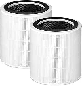 LV-H135 True HEPA Replacement Filter,Compatible with LV-H135 Air Purifier, 3-in-1 H13 Grade True HEPA Filter,LV-H135-RF Replacement Filter 2Pack