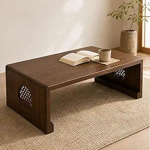 Japanese Foldable Coffee Table, Folding Floor Table, Low Table for Sitting on the Floor, for Sitting on The Floor for Living Room Meditation Tea Room Tatami Dining (31X20X12)