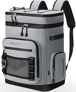 Hulongo Large Waterproof Insulated Cooler Backpack for Men & Women, Leak Proof Cooler Backpack for Camping, Beach, Fishing, Picnic, Travel, Outdoor, 30L, 48Cans