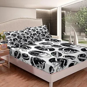 Feelyou Boys Rugby Printed Bedding Set Full Size 3Pcs for Kids Children