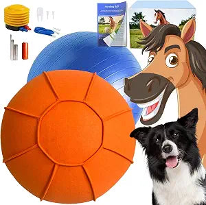Herding Ball for Dogs, 22 Inch Horse Ball with Cover and Pump, Large Dog Training Toy