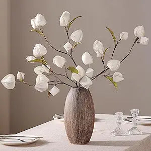 GLIDLION 8PCS Artificial Physalis Branch for Vase - 29" Faux Cape Gooseberry Stem, Realistic Fake Branches for Kitchen, Home, Farmhouse, DIY Arrangements Decorations (Cream)