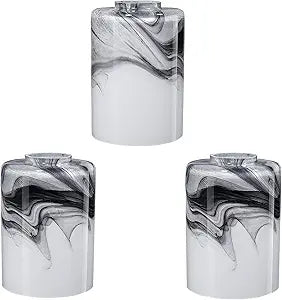 3P Cylinder glass Lampshades for Wall Sconce Light Cover Blown Art Glass Ceiling Fan light Cover Globe Replacement Fixture for Vanity Light Shade1.65in fitter Height5.74 in Grey marble