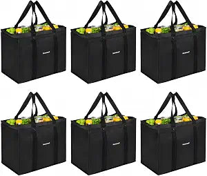 Homemell Heavy Duty Reusable Grocery Bags, Large Shopping Tote Bag, 6 Pack