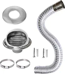 Pellet Stove Intake Kit, 2" x 60" Fresh Air Intake Vent Pipe Kit