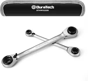 DURATECH 4-in-1 Reversible Ratcheting Box Wrench Set, SAE, 2-Piece
