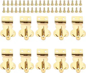 dophee 10Pcs Brass Solid Padlock Hasp, Mini Decorative Hasps with Screws
