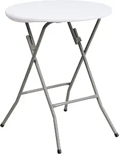 Flash Furniture 2-Foot Round Granite White Plastic Folding Table