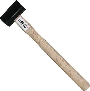 KAKURI Chisel Hammer 20 oz (570g) Japanese Daruma Hammer Woodworking Carpenter Tool for Chiseling, Wood Carving, Large Face Heavy Duty Japanese Carbon Steel Round Head Black, Made in JAPAN
